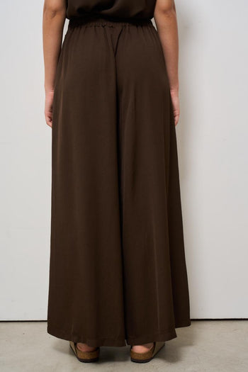 Pantalone donna gamba larga marrone - 4