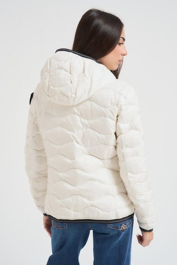 Piumino ad onde orizzontali donna bianco - 5