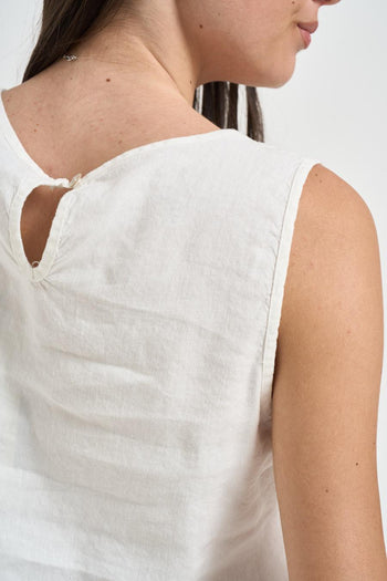 Top donna smanicato bianco - 4