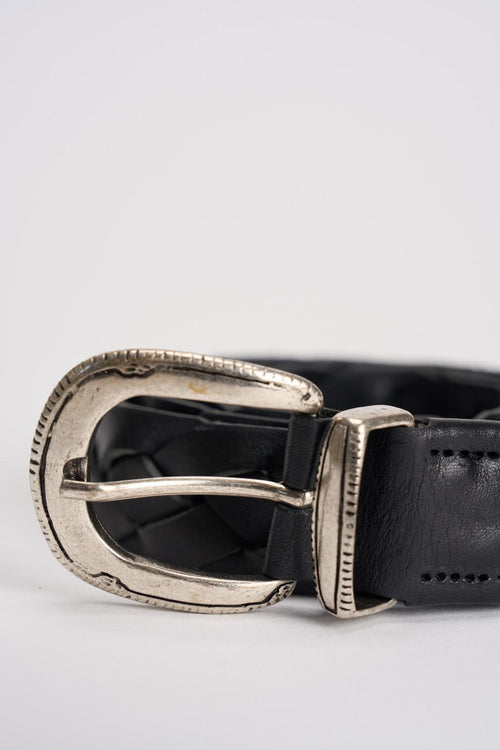 Cintura uomo intrecciata nera - 2