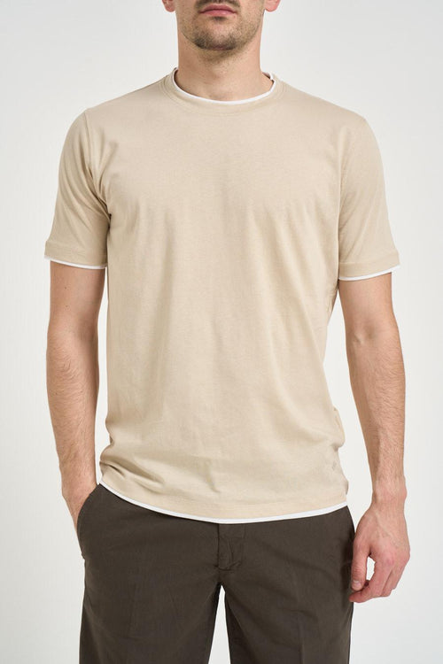 T-shirt uomo in cotone beige