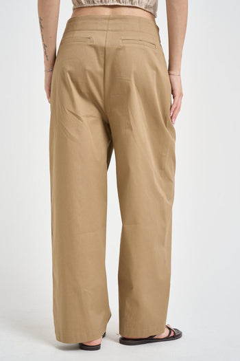 Pantalone donna carrot fit cammello - 3