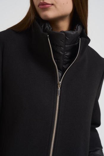 Cappotto donna con pettorina staccabile nero - 3