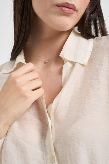 Camicia donna semitrasparente latte - 3