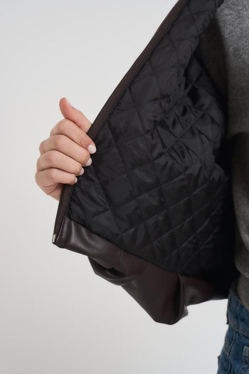 Bomber donna in ecopelle moro - 6