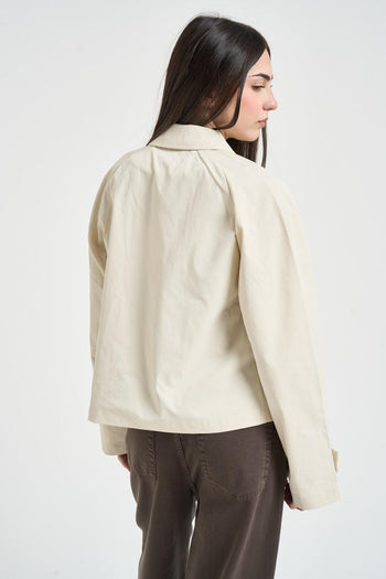 Trench donna corto panna - 3