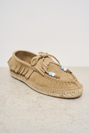 Women's beige suede moccasin - 3