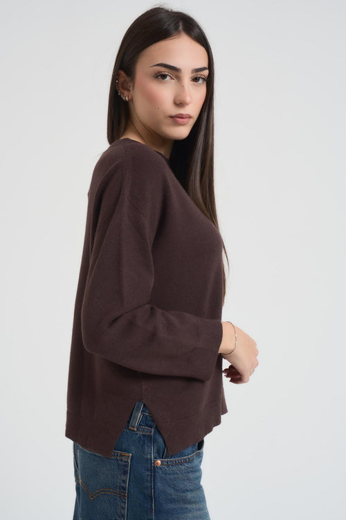 Maglia donna scollo a barca moro - 2