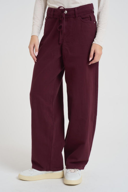 Jeans donna balloon bordeaux
