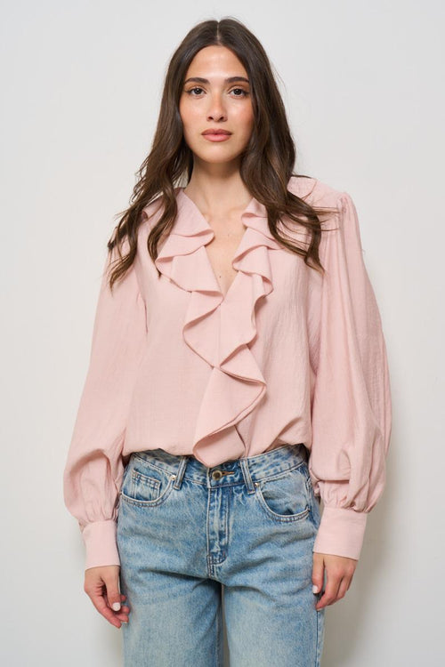Blusa donna con rouches