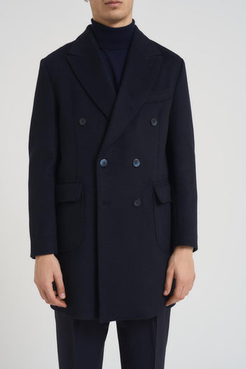 Cappotto uomo doppiopetto midi blu notte - 3