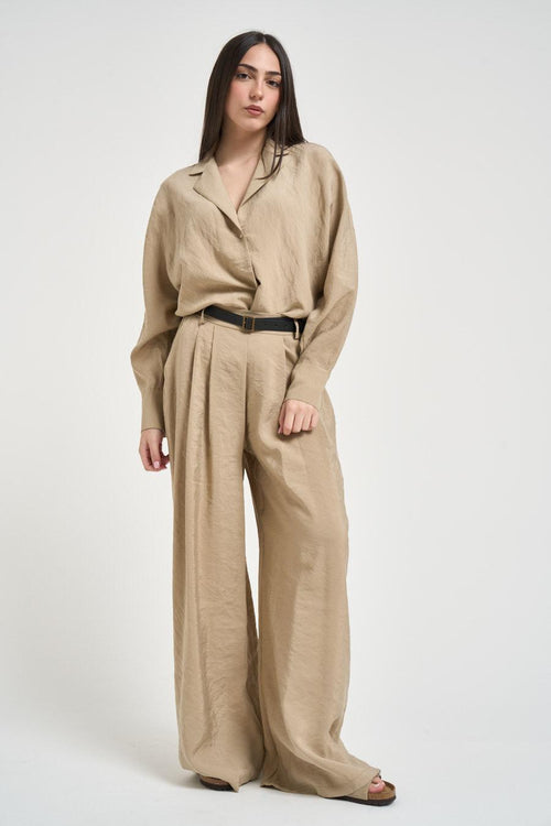 Camicia donna over fit sabbia