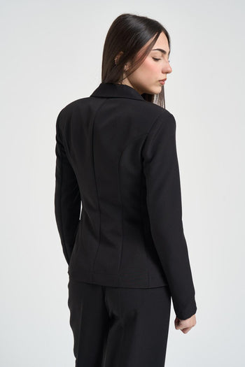 Giacca donna monopetto nera - 3