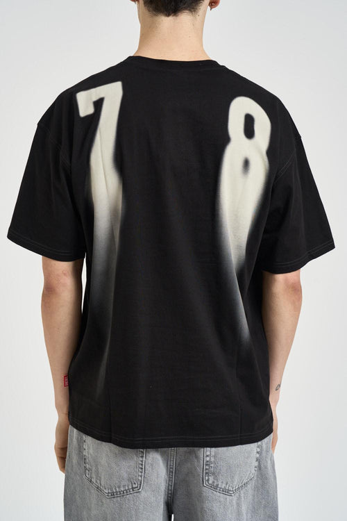 T-shirt uomo logo sbiadito nera - 2