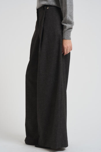 Pantalone donna a palazzo antracite - 3