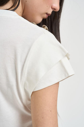 T-shirt donna girocollo bianca - 4