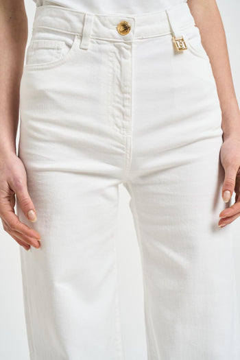 Jeans donna a zampa bianchi - 5
