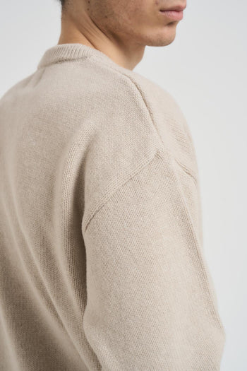 Maglia uomo beige girocollo - 4