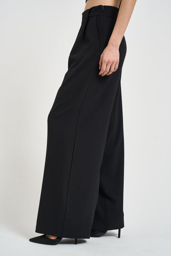 Pantalone donna con pinces nero - 3