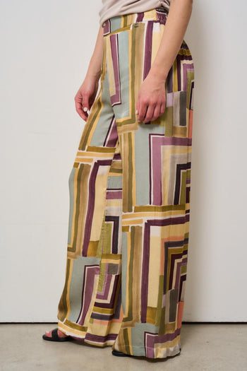 Pantalone donna fantasia geometrica - 3