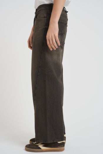 Jeans uomo wide fit denim marrone - 3