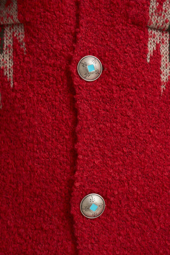 Cardigan uomo a fantasia rosso - 5