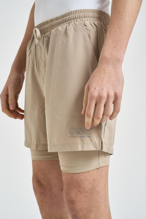 Bermuda uomo sportivo beige - 2