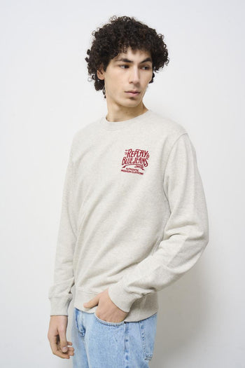 Men's crewneck sweatshirt light grey - 3