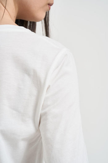 T-shirt donna a manica lunga bianca - 4