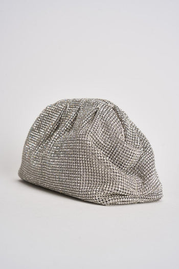 Pochette donna con strass argento - 3