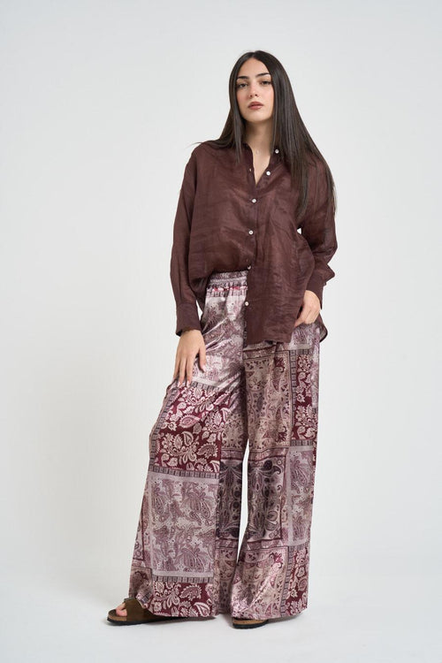 Camicia donna semitrasparente marrone - 1