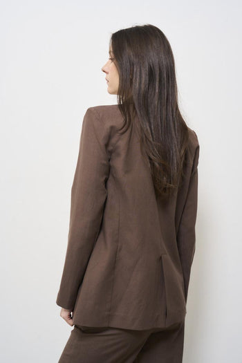 Brown Single Breasted Women's Jacket - 5