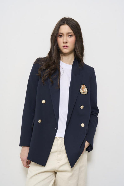 Women's blue double-breasted jacket