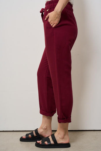 Pantalone donna regular bordeaux - 4