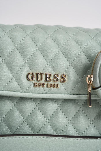 Borsa donna a tracolla verde acqua matelassé - 3