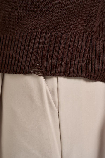 Polo uomo in maglia marrone - 4