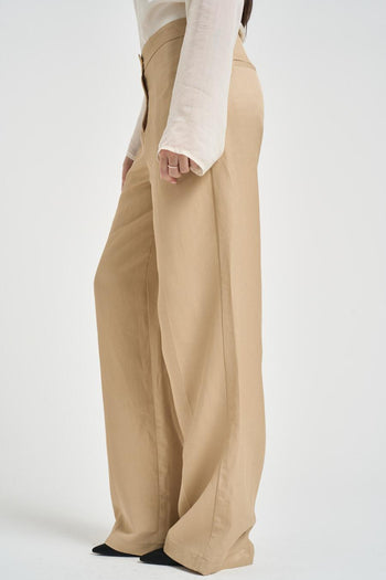 Pantalone donna dritto beige - 3