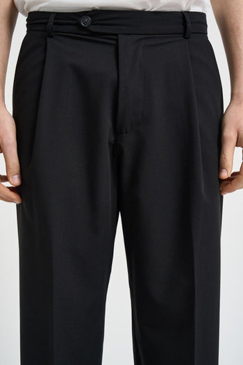 Pantalone uomo con pinces nero - 5