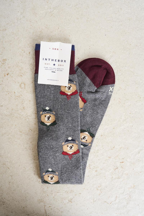 Men's socks with teddy bear pattern