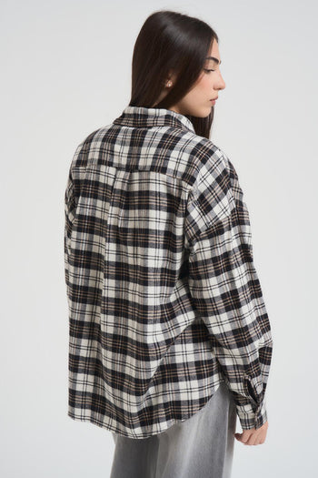 Camicia donna a quadri nera - 3