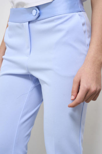 Pantalone donna skinny celeste - 5