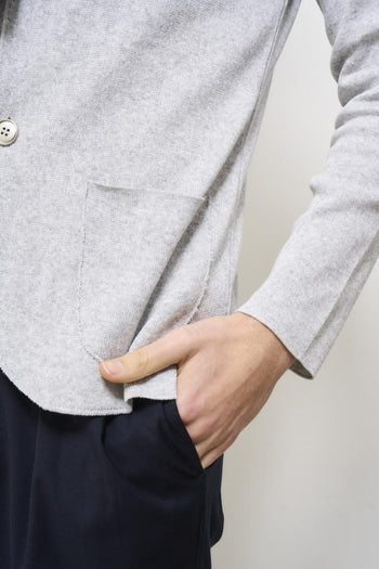 Giacca uomo in maglia grigia - 4
