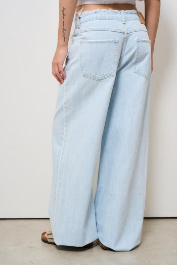 Jeans donna wide leg denim chiaro - 4