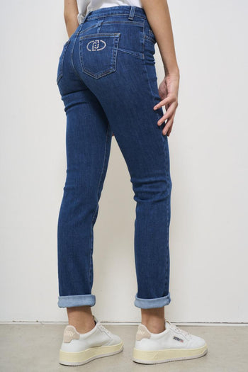 Jeans donna skinny in denim scuro - 5