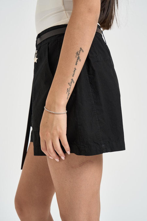 Shorts donna quattro tasche nero - 2