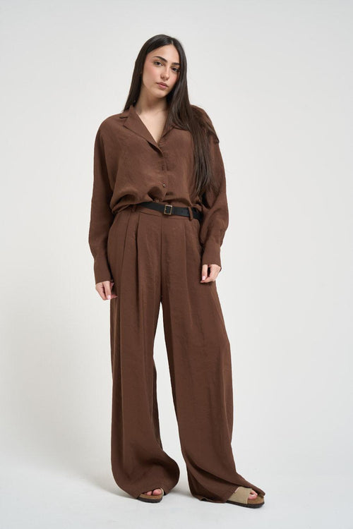 Camicia donna over fit moro