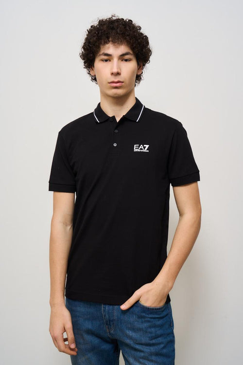 Polo uomo nera con logo