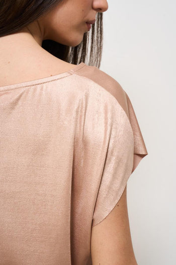 T-shirt donna girocollo oro rosa - 5