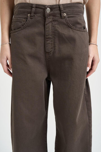 Jeans donna balloon marrone - 4