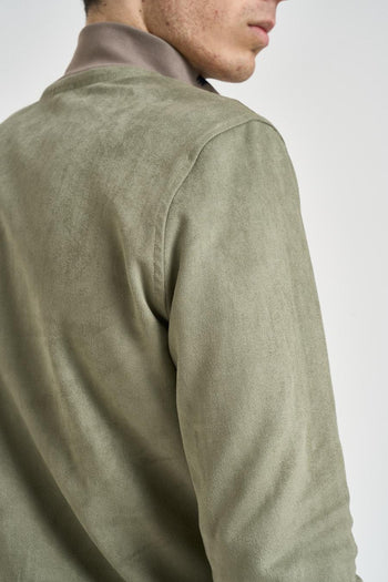 Giubbotto uomo scamosciato verde - 7